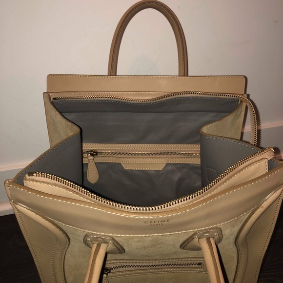 Céline Mini Luggage Handbag-Suede/Smooth Calfskin - Picture 4 of 7